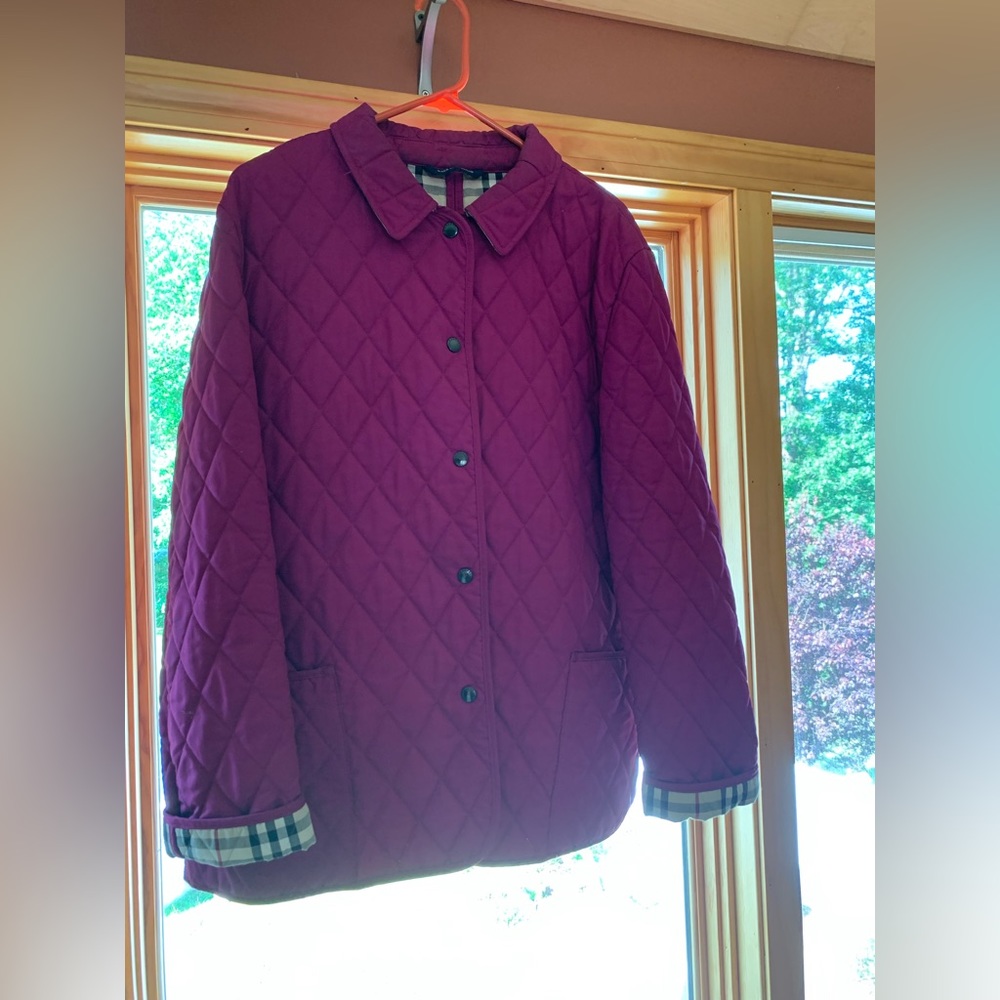 Burberry purple jacket, size large.